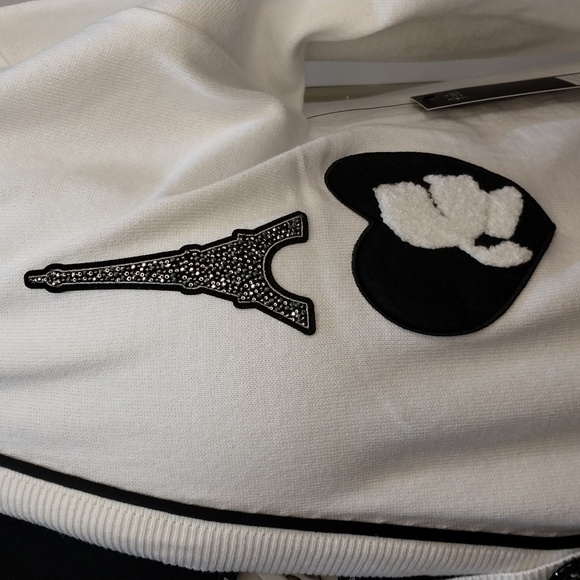 Nwt Xl &LARGE Karl Lagerfeld White Cardigan with Black Accents - Picture 5 of 16